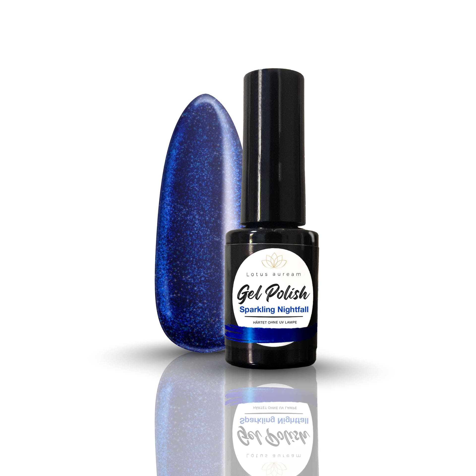 Gel Nagellack ohne UV Lampe Lotus auream Gel Polish Sparkling Nightfall