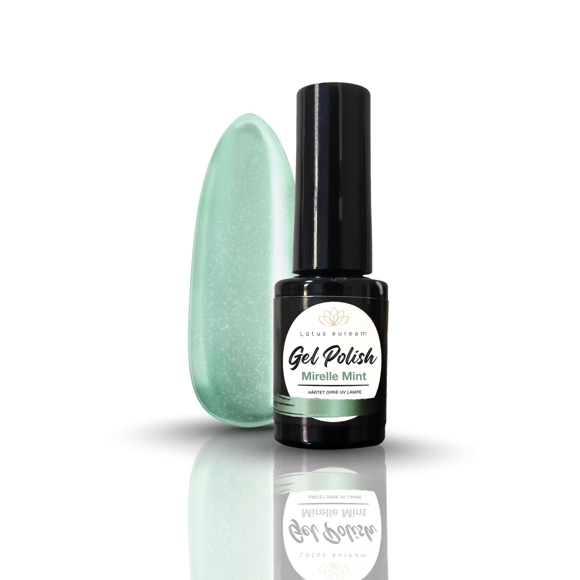 Gel Nagellack ohne UV Lampe mint grün Lotus auream Gel Polish Mirelle Mint