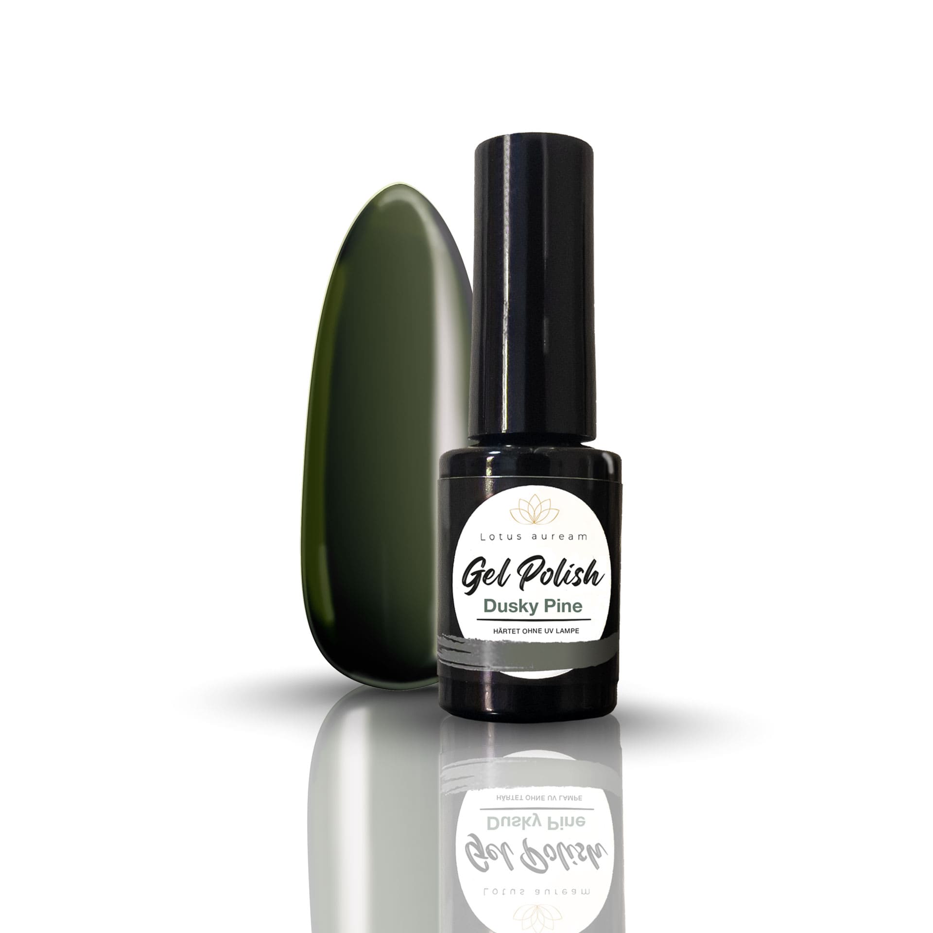 Gel Nagellack ohne UV Lampe Farbe Trend 2026 Grün dunkelgrün Lotus auream Gel Polish Dusky Pine