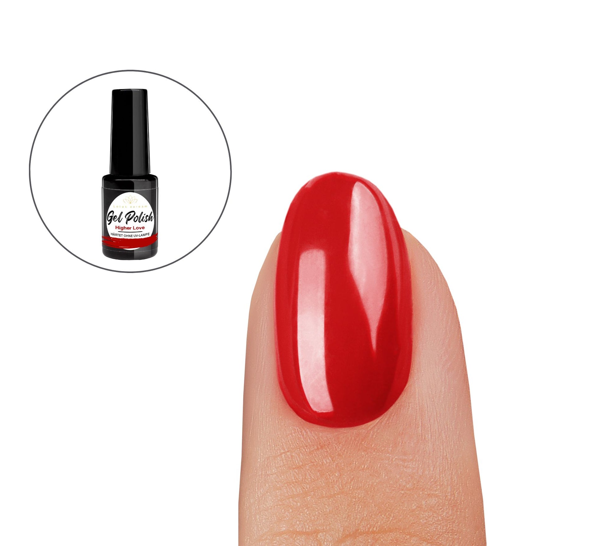 Gel Nagellack ohne UV rot Lotus auream Gel Polish Higher Love