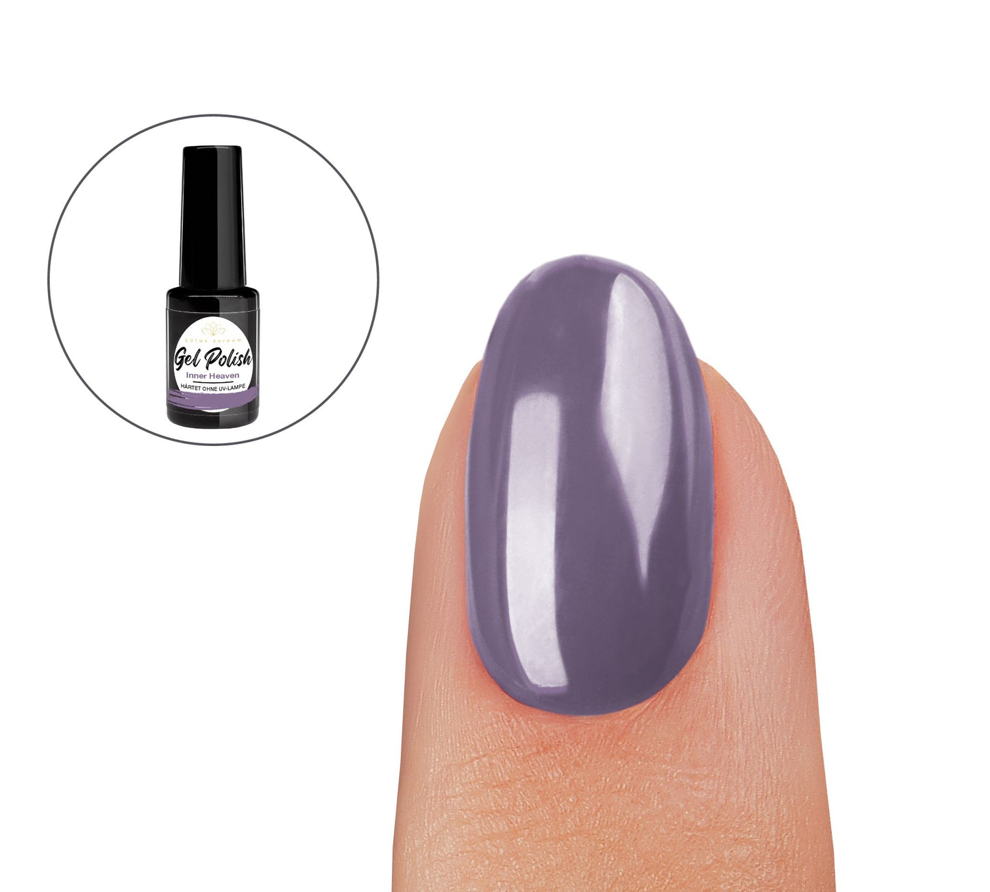 Gel Nagellack ohne UV Lampe lila mauve Lotus auream Gel Polish Inner Heaven