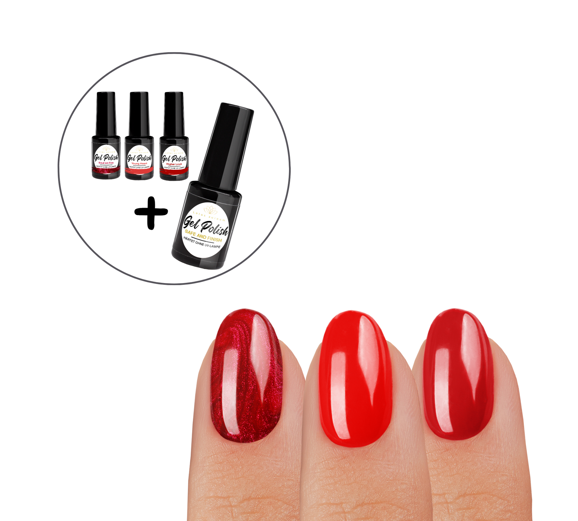 Schnäppchen-Glück ROT Lotus auream Gel Polish, Gel Nagellack so einfach wie normaler Nagellack